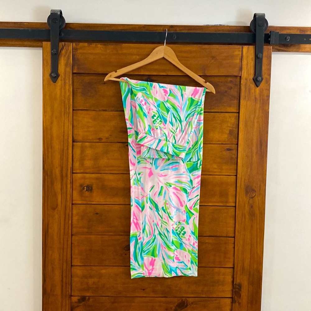 Lilly Pulitzer Lorena Breezy palazzo pants sz L you croc my world